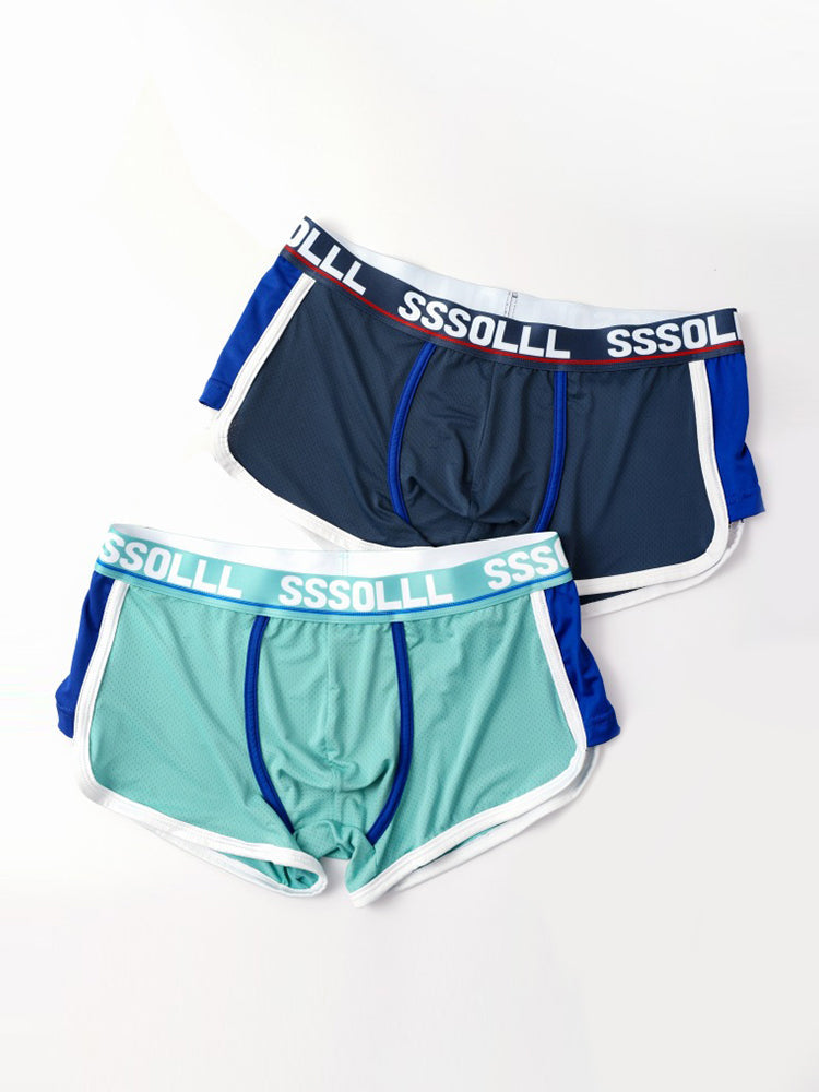 3 Pack Men's Mid-Rise Ice Silk Mesh Trunks