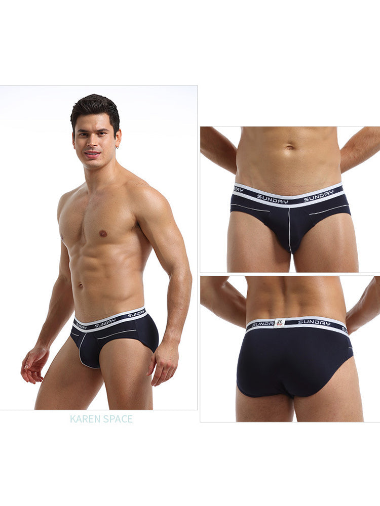 3 Pack Men's Comfortable Sporty Breathable Low-Waist Sexy Briefs