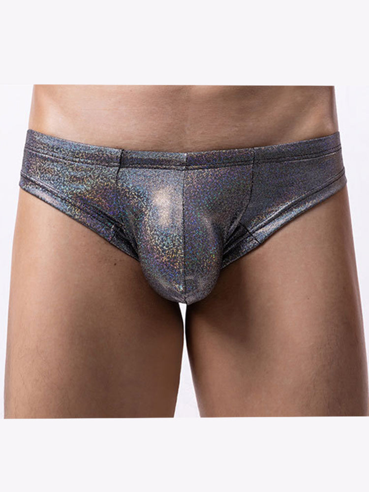 3 Pack Men's Solid Color Sparkle Briefs