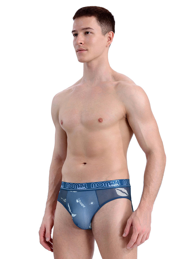 4-pack Men's Sexy Leopard Print Ice Silk Mesh Briefs