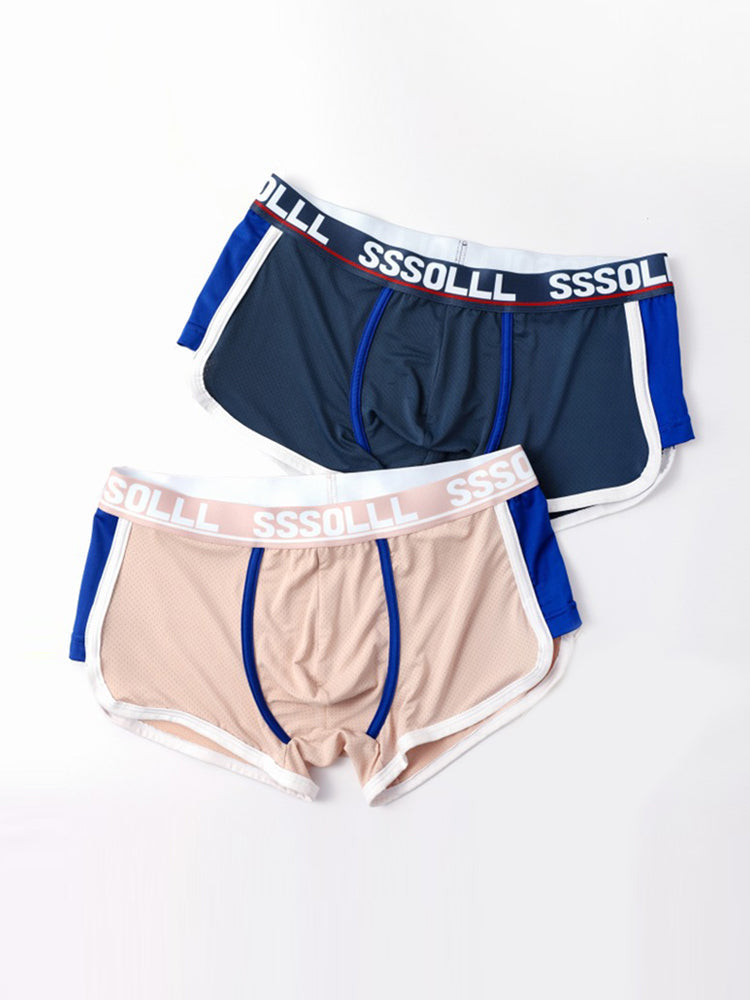 3 Pack Men's Mid-Rise Ice Silk Mesh Trunks