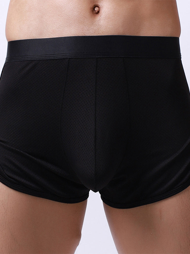 3 Pack Men's Mid Waist Breathable Mesh Home Aloha Boxers