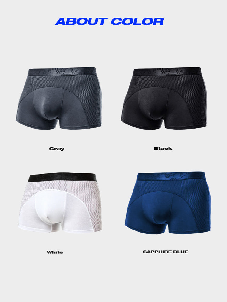 3 Pack Men's Ice Silk Sports Breathable Boxer Briefs