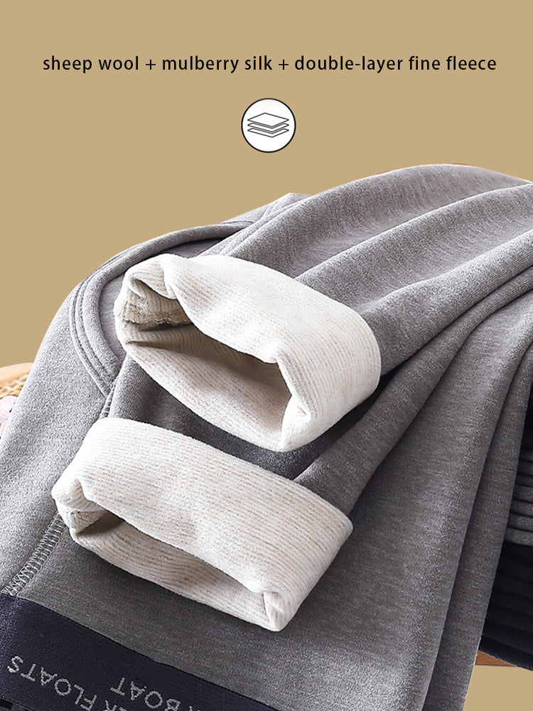 Men's Thermal Pants with Fleece Lining, Thickened Sports Base Layer Pants
