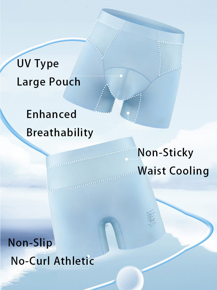 2 Pack Men's  Modal Seamless Antibacterial Anti-Chafing Leg Boxers Briefs & Midway Briefs