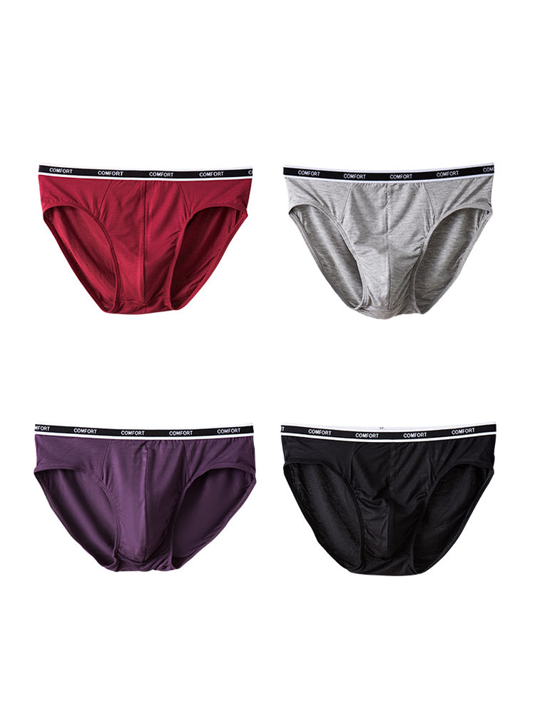 3 Pack Men's Soft and Breathable Solid Color Modal Briefs