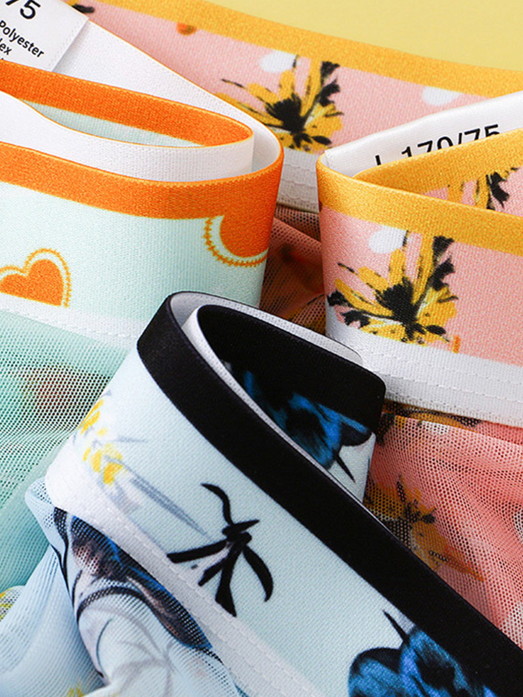 4 Pack Men's Sexy Printed Mesh Trunks