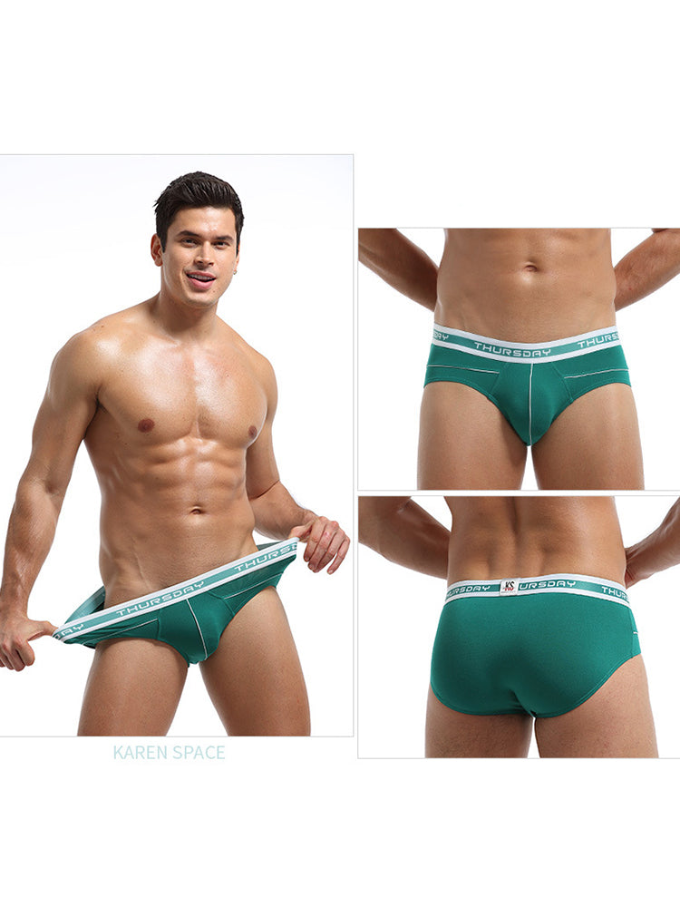 3 Pack Men's Comfortable Sporty Breathable Low-Waist Sexy Briefs