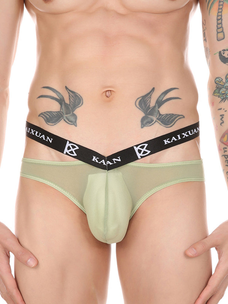 3 Pack Men's Sexy Ice Silk Mesh Breathable Erotic Briefs