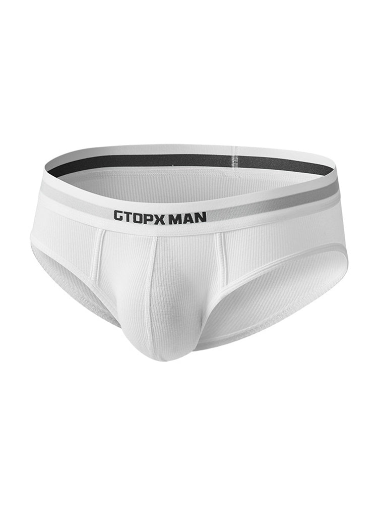 2-Pack Men's Threaded Design Breathable Comfort Low-Rise Thin U-convex Briefs