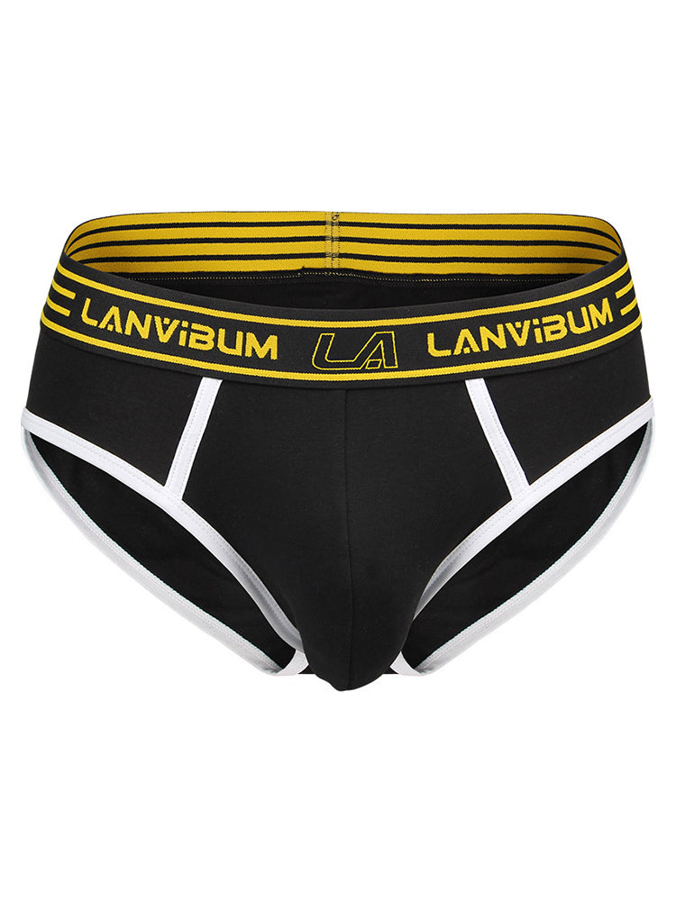 Men's Spliced Color Pouch Briefs