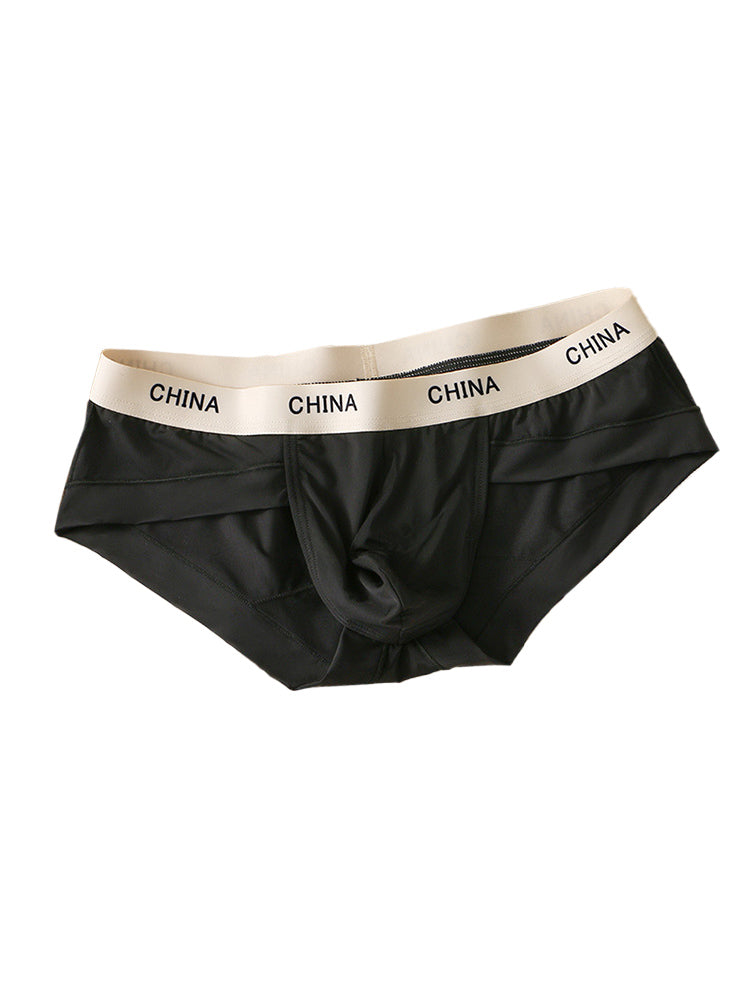4 Pack Men's Ice Silk Antibacterial U-Convex Pouch Briefs