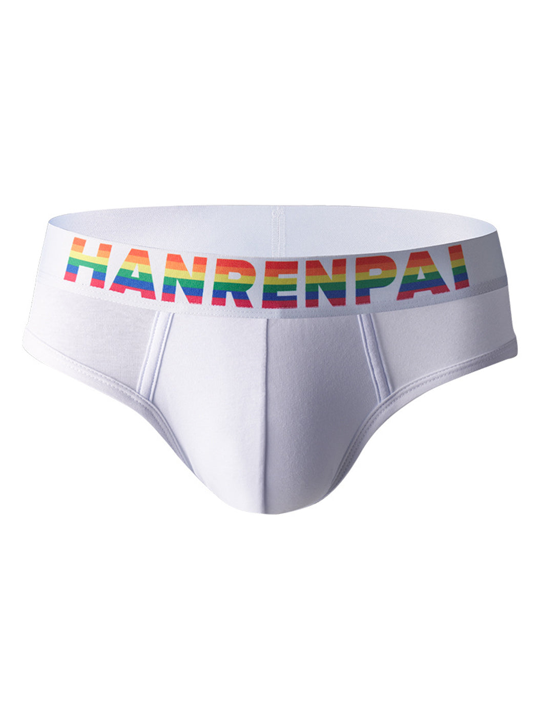 4 Pack Men's Rainbow Letter Belt Briefs