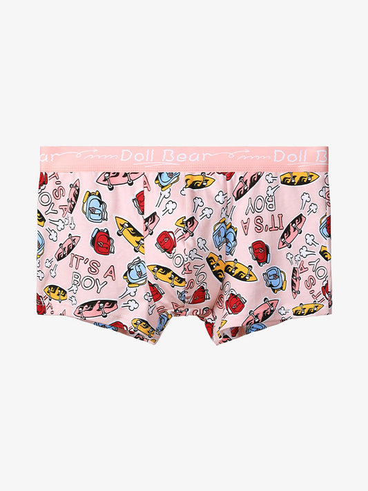 4 Pack Men's Cartoon Cotton Anti-Bacterial Boxer Briefs