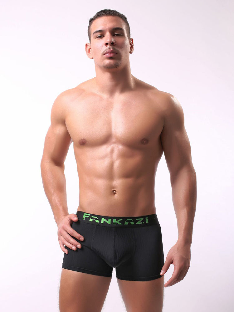 3 Pack Men's Striped U-Pouch Low-Rise Breathable Slim-Fit Trunks