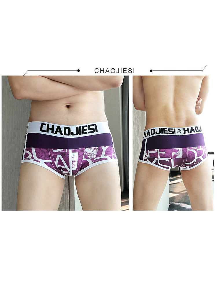 3 Pack Men's Cotton Trendy Youthful Sexy Low-Rise Trunks
