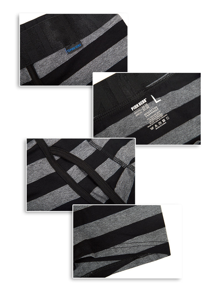 2 Pack European Luxury Brand Personalized Striped Men's Underwear