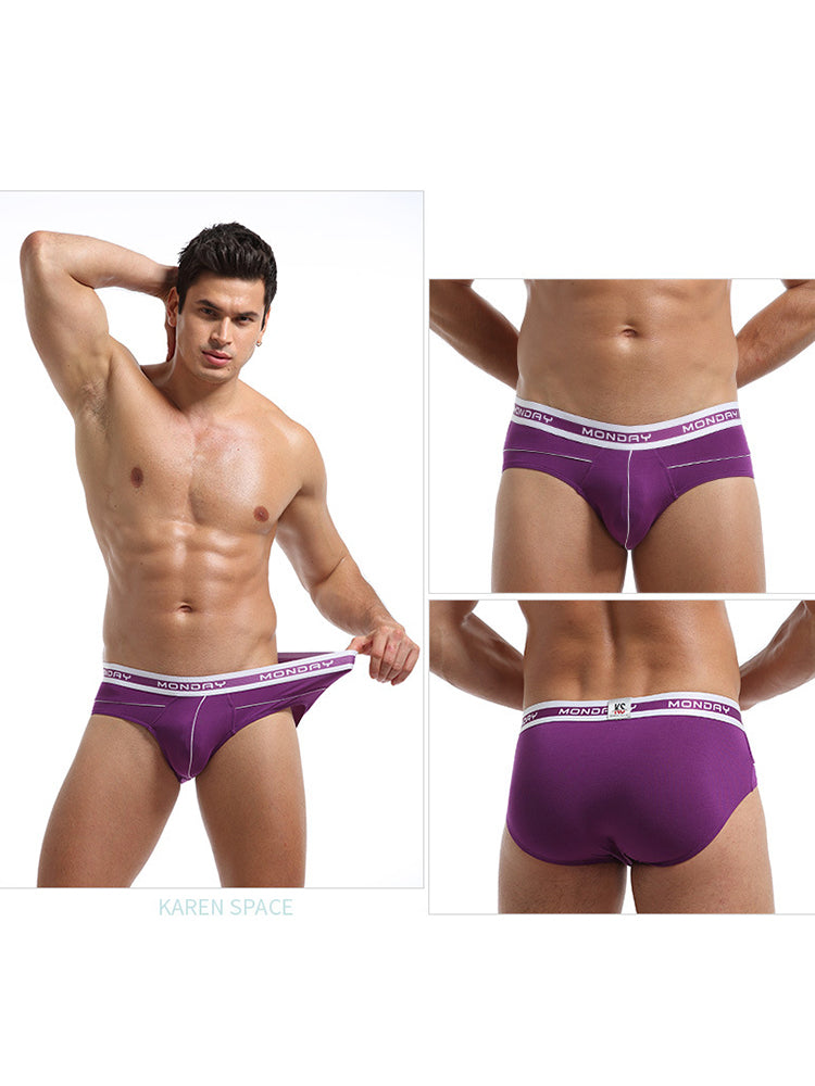 3 Pack Men's Comfortable Sporty Breathable Low-Waist Sexy Briefs