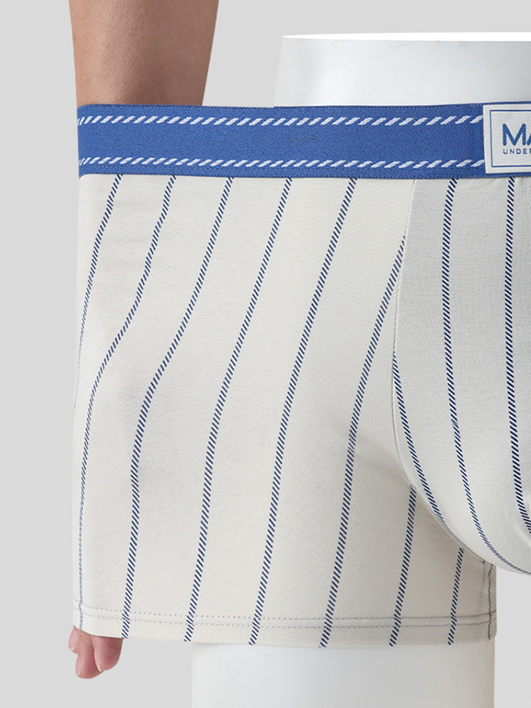 3 Pack Men's Striped Cotton Blend Trunks