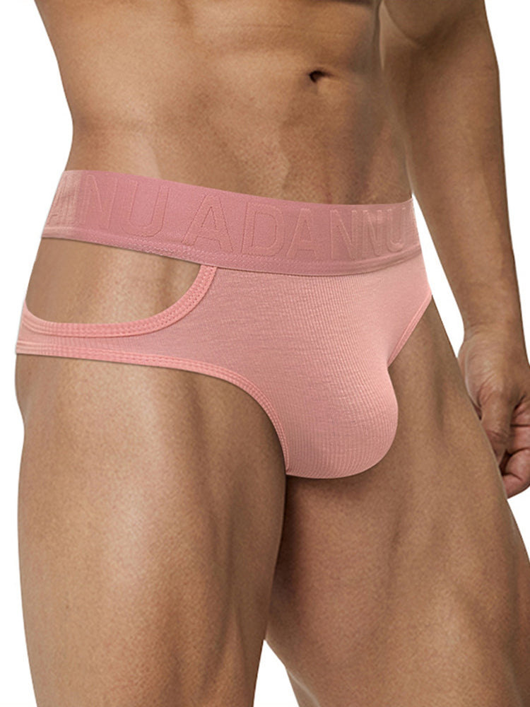 Men's Ribbed Cutout Stretch Cotton Briefs