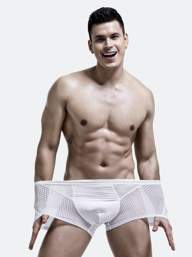 4 Pack Men's Ice Silk Cooling Mesh Trunks