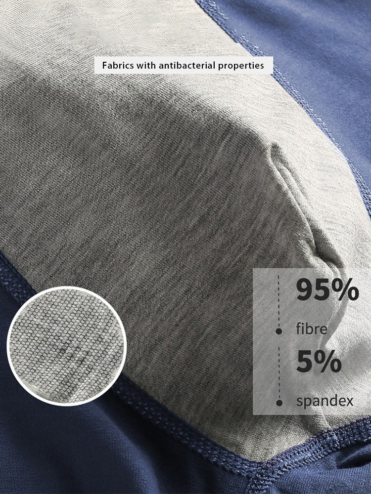 4 Pack Men's Mid-Rise Cotton Antibacterial Breathable Trunks