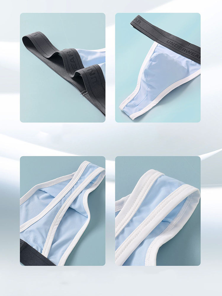 3 Pack Men's Contoured Pouch Ice Silk Thong