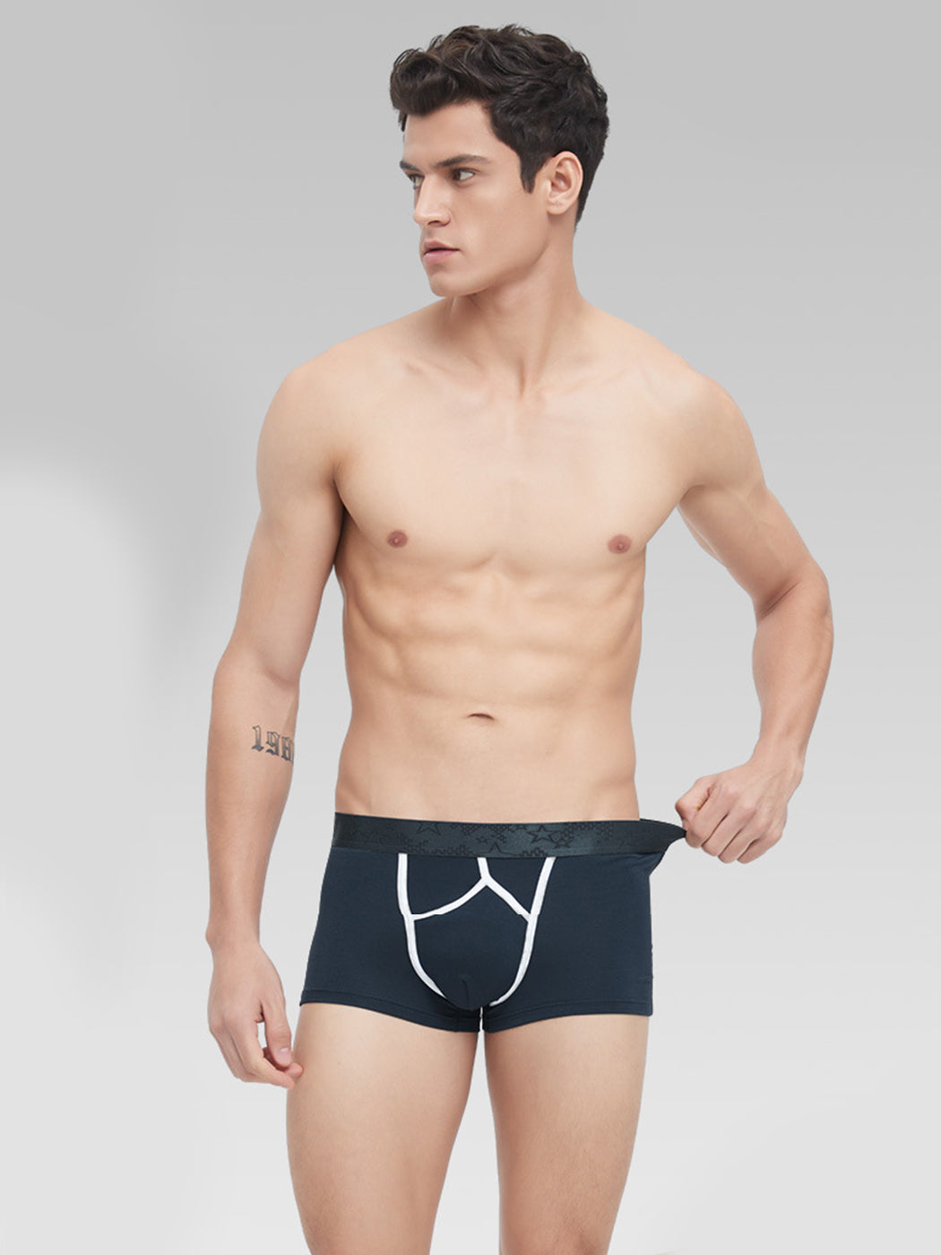 3 Pack Men's U Pouch Contour Patchline Trunks