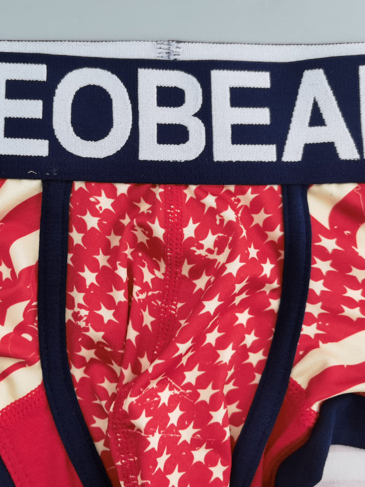 2 Pack Men's Statue of Liberty Print Comfortable and Breathable Trunks