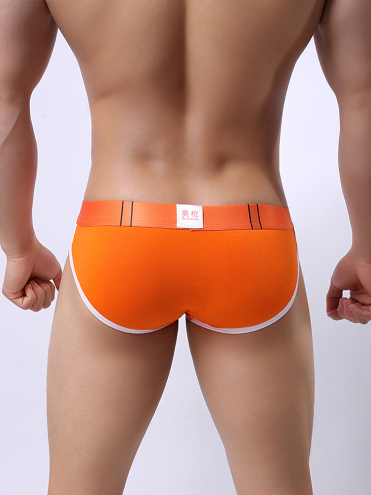 Zipper Belt Printed Cotton Pouch Briefs