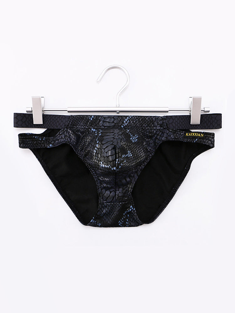 2-pack Men's Snake Print Hollow Briefs