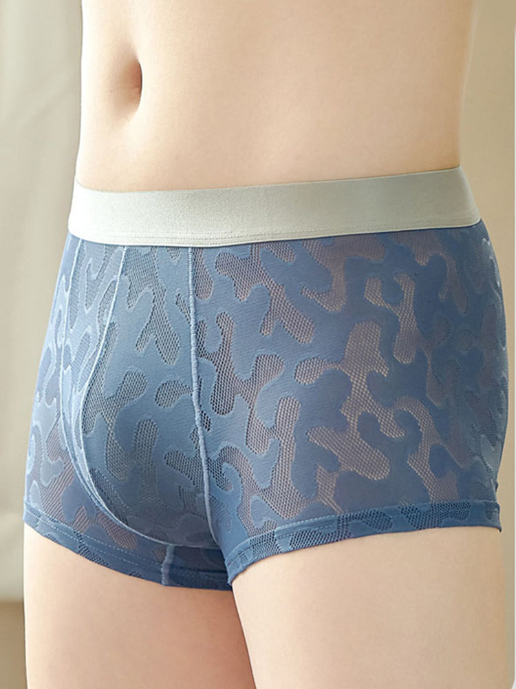 3 Pack Men's Graphene Anti-Bacterial Hollow Lace Ultra-Thin Trunks