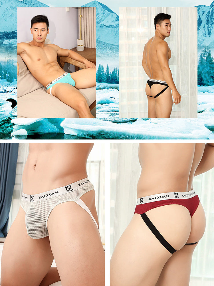 3 Pack Men's Soft Elastic Comfortable Breathable Low Waist Sexy Thong