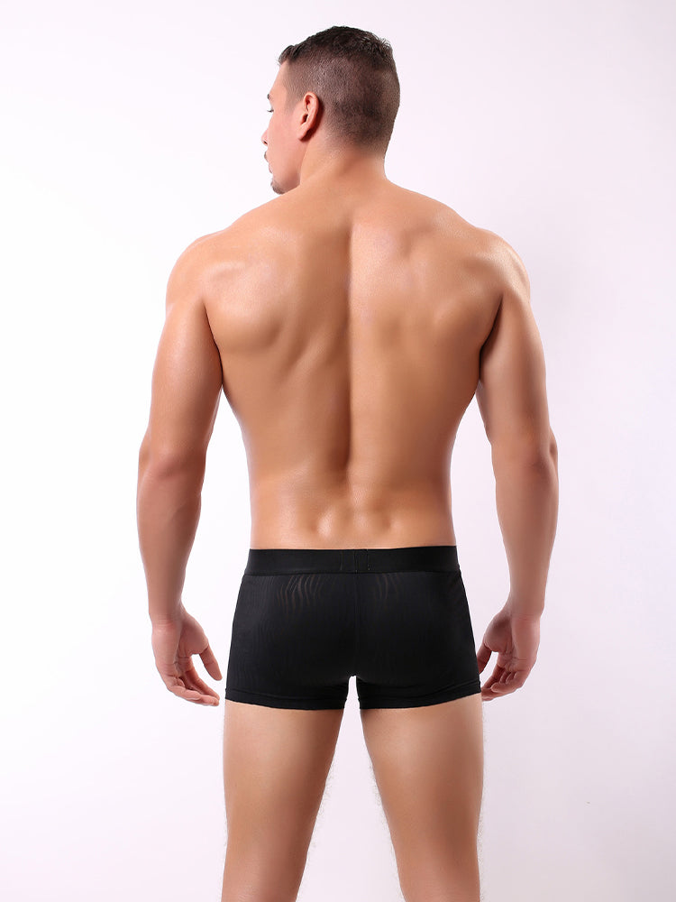 3 Pack Men's Striped U-Pouch Low-Rise Breathable Slim-Fit Trunks