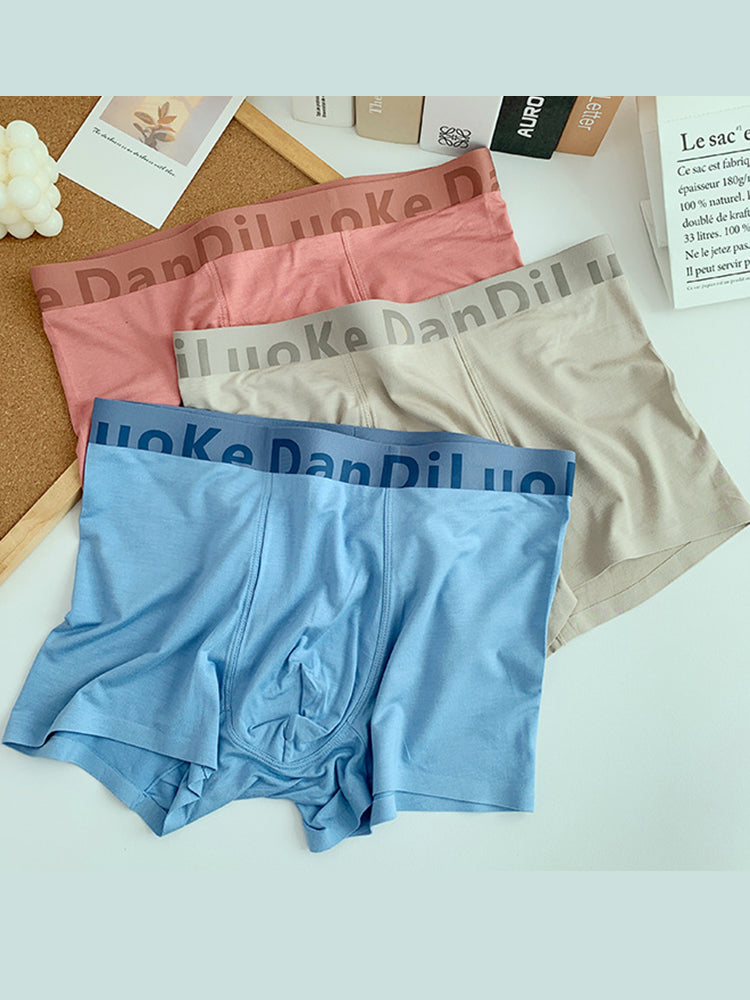 3 Pack Men's Antibacterial Seamless Boxer Briefs