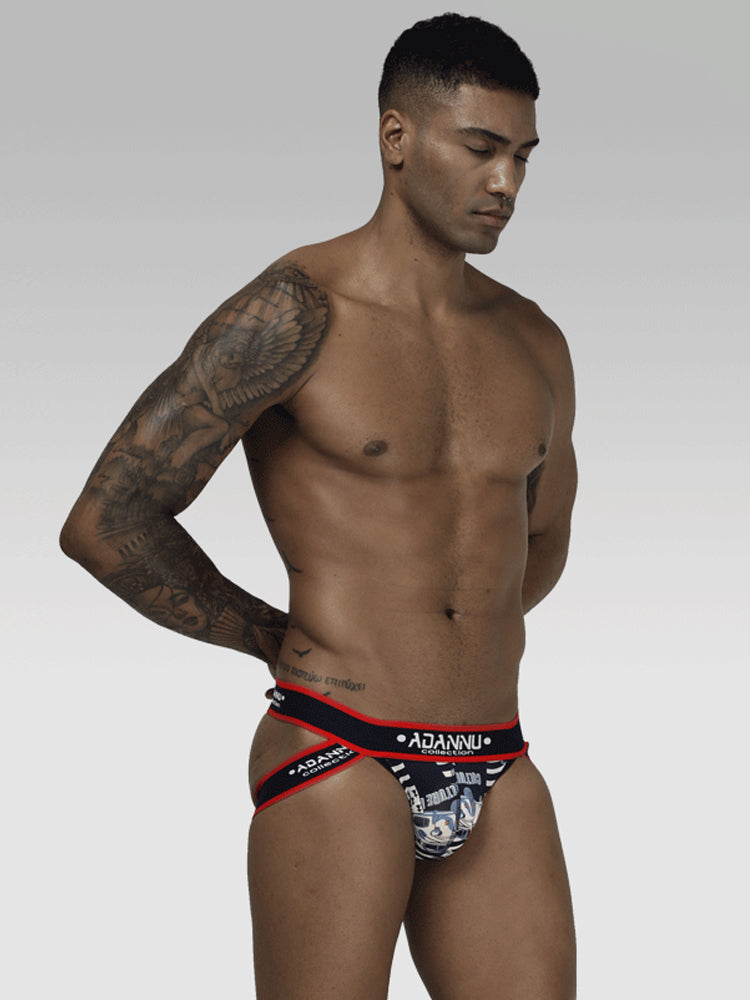 3-pack Men's Low-rise Wide-hem Elastic Printed Hip-baring Thongs