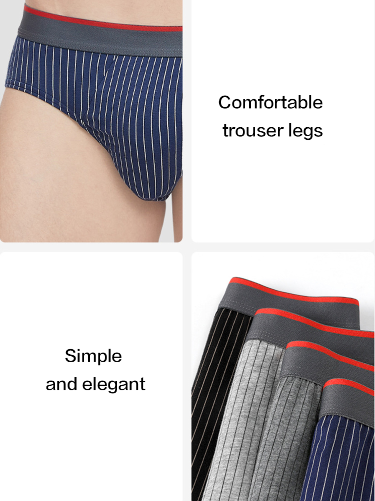 3-pack Men's Antibacterial Pure Cotton Sexy Sports Breathable Underwear