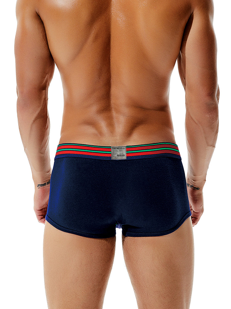 2 Pack Men's Low-Rise Cotton Breathable Trunks Suitable for Sports