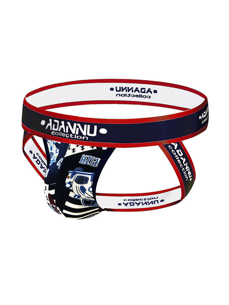 3-pack Men's Low-rise Wide-hem Elastic Printed Hip-baring Thongs