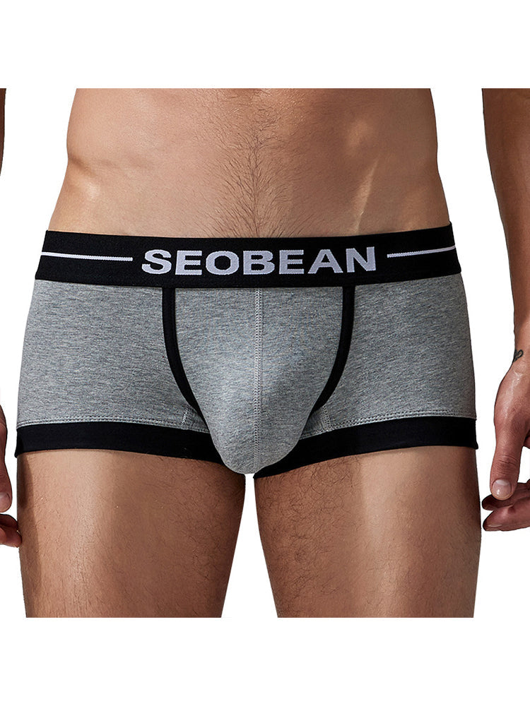 2 Pack Men's Stretch Cotton Breathable Colourway Contrast Trunks