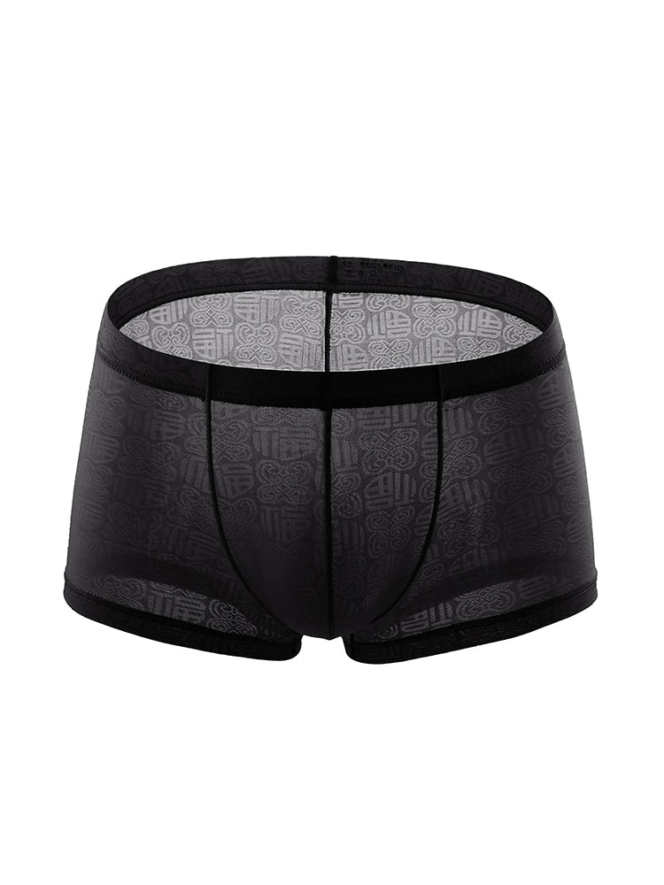 4 Pack Men's Sexy Breathable Jacquard Trunks