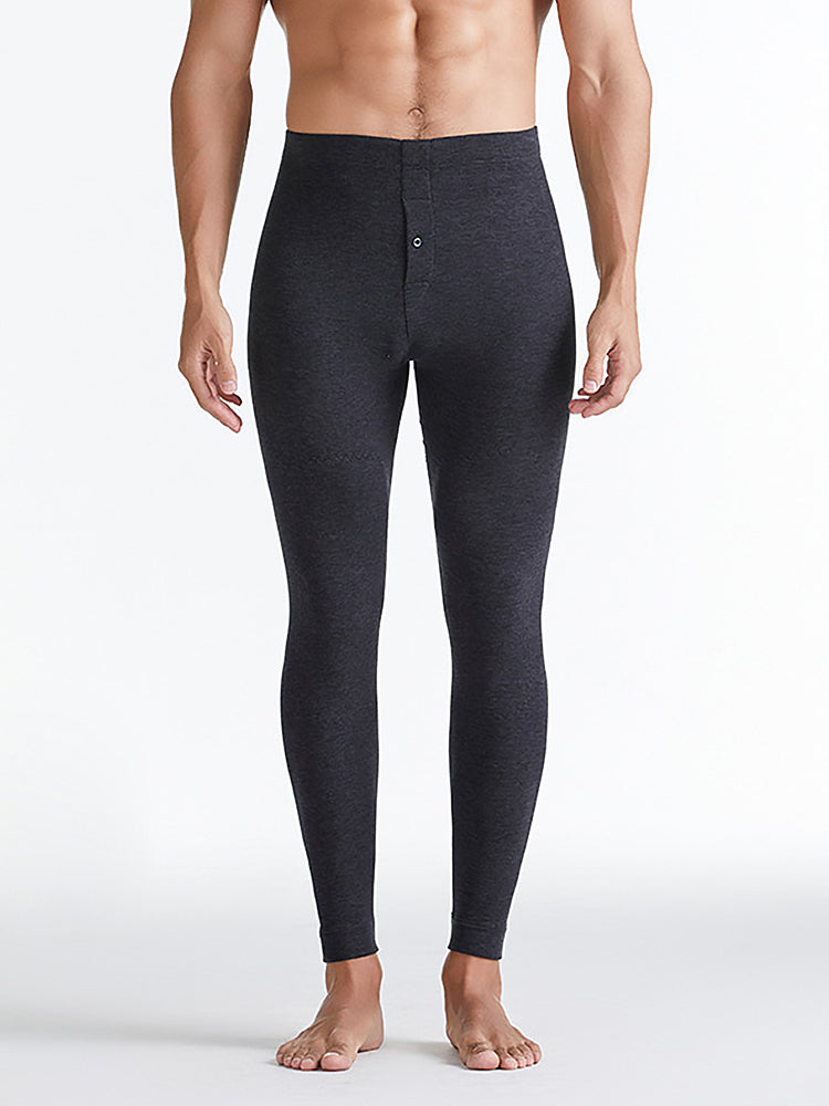Men's Winter Thermal Long Johns With Button Fly