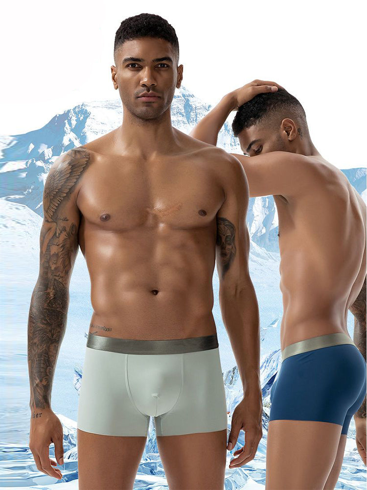 3 Pack Men's Solid Color Lightweight Comfortable Breathable Seamless Trunks