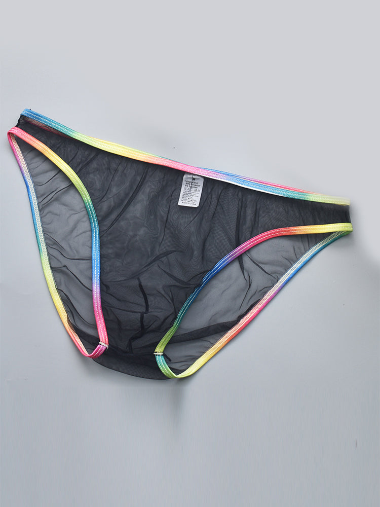 3-pack Men's Ultra-sheer Rainbow-edge Mesh Briefs