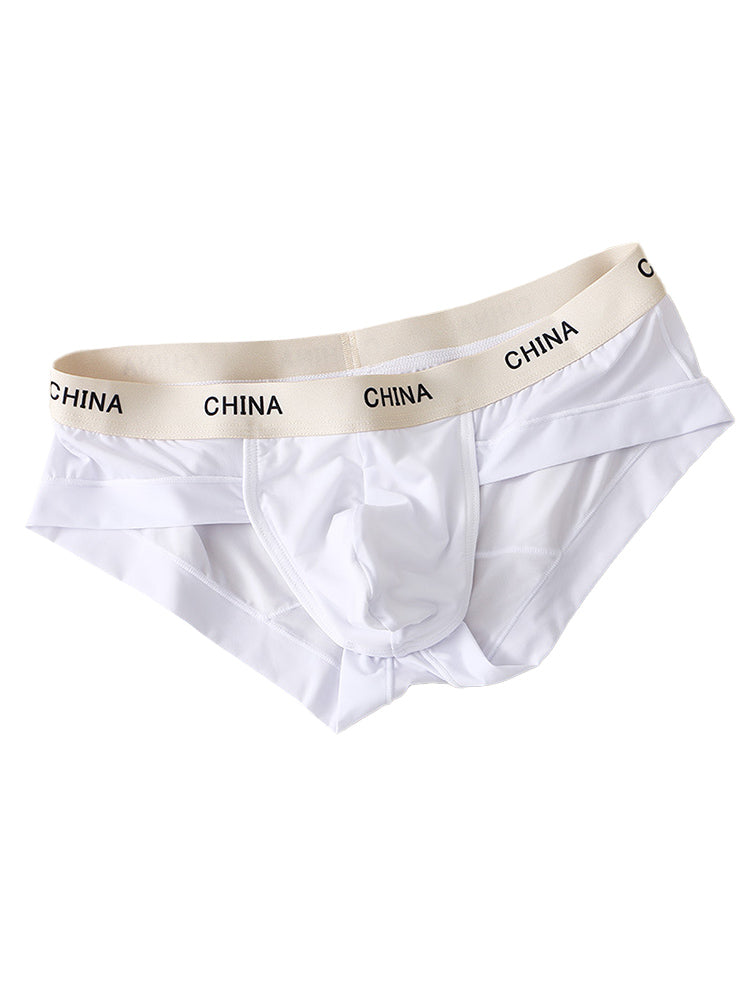 4 Pack Men's Ice Silk Antibacterial U-Convex Pouch Briefs