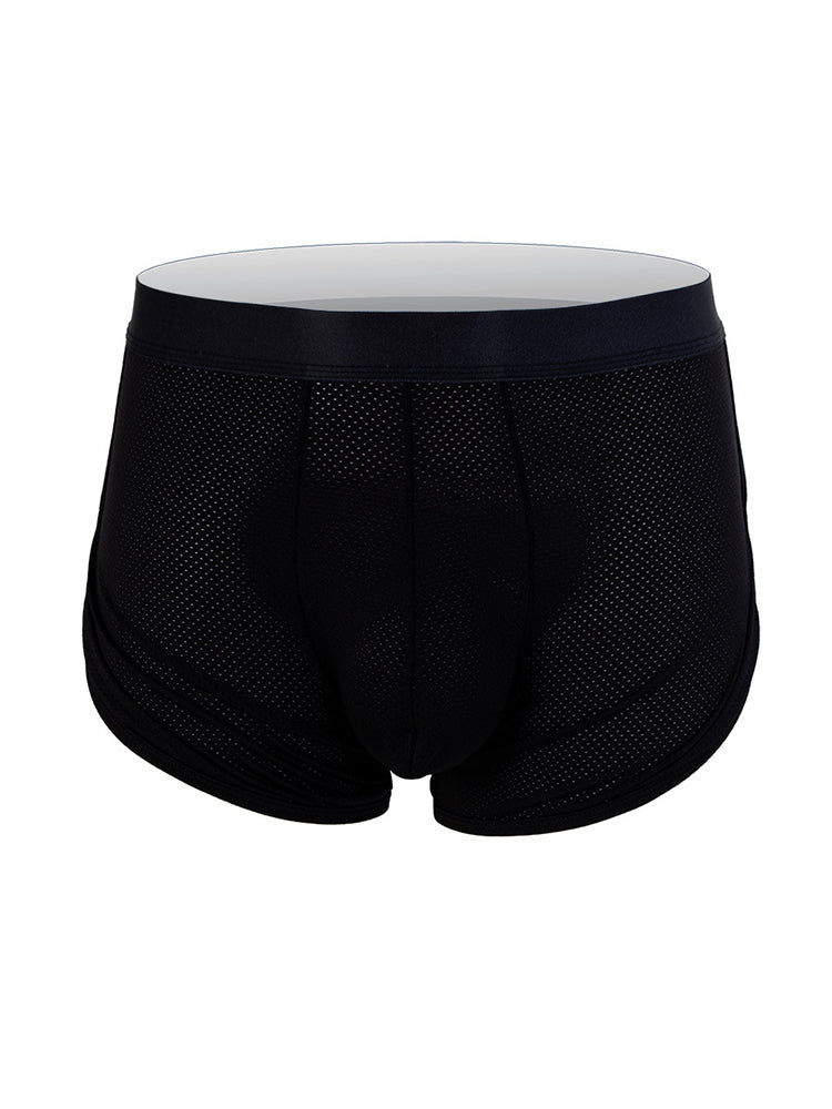 3 Pack Men's Mid Waist Breathable Mesh Home Aloha Boxers