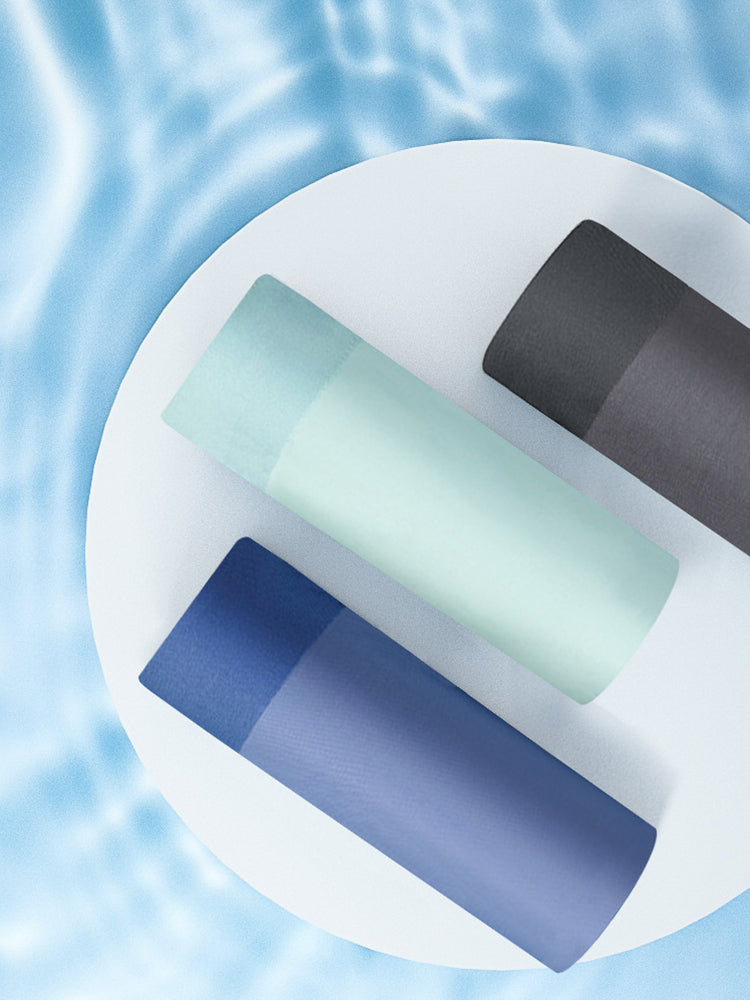 3-pack Men's Ice Silk Sexy 3D Stamped Pouch Boxer Briefs