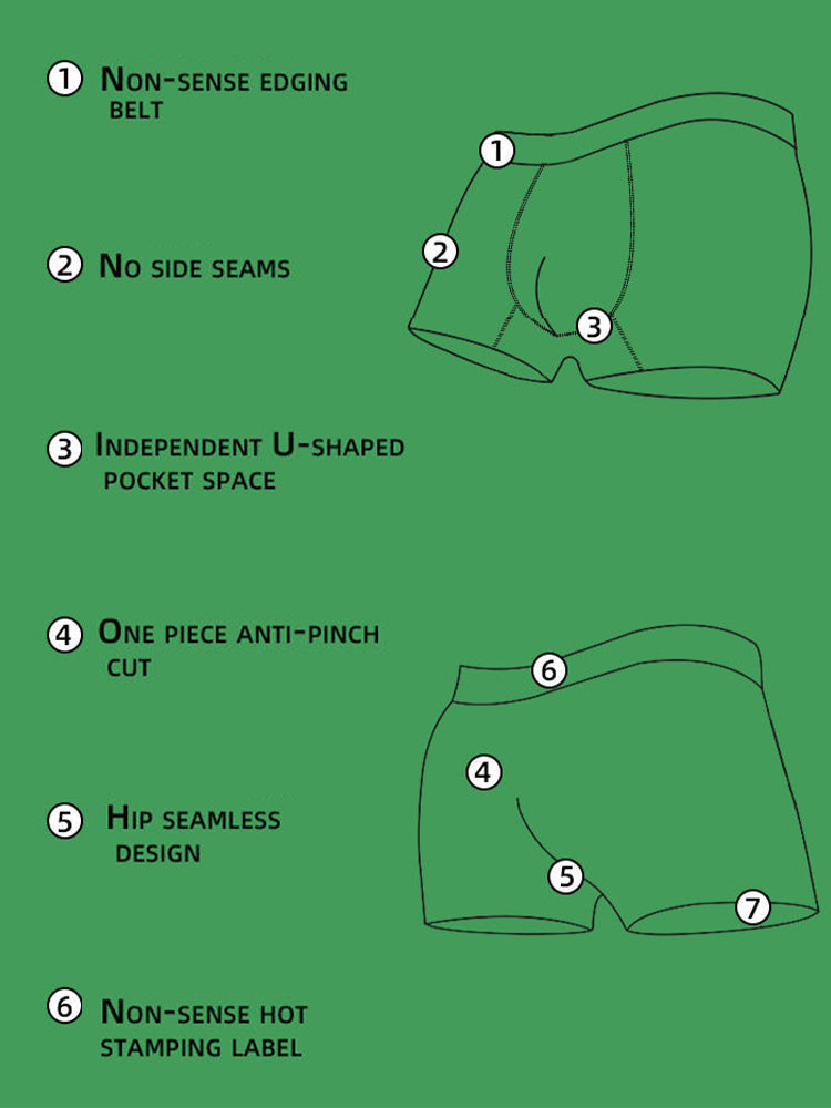 3 Pack Men's Solid Color Lightweight Comfortable Breathable Seamless Trunks