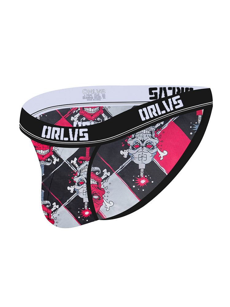 2 Pack Men's Breathable Ice Silk High-Cut Printed Bikini