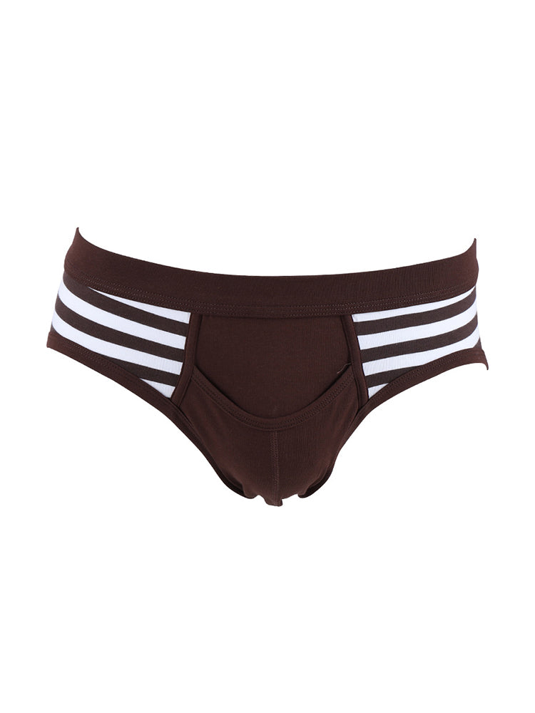 4 Pack Men's Mid-Rise Cotton Striped Briefs
